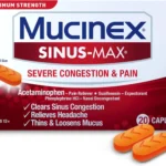 Mucinex Sinus Max Severe Congestion & Pain Relief, Maximum Strength Nasal & Sinus Relief, Decongestant for Adults, Acetaminophen Pain Reliever, Guaifenesin Expectorant and Mucus Removal, 20 Caplets