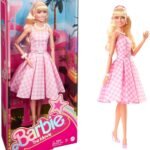 Barbie The Movie Doll, Margot Robbie as, Collectible Doll Wearing Pink & White Gingham Dress with Daisy Chain Necklace