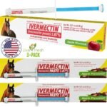 Ivermectin Horse Paste Apple Flavor, 6.08 g 1.87% (3-Pack) - Horse Dewormer Oral Equine Wormer for Horses - Includes 3 Syringes with Adjustable Dosage Control
