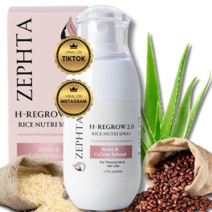 H-Regrow 2.0 Hair Growth Serum for Women & Men – Biotin & Caffeine Spray for Thicker Hair – 1.7 Fl Oz – Hair Growth Spray for Thinning Hair