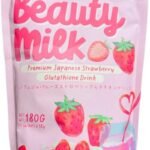Beauty Milk Japanese Collagen STRAWBERRY Drink - 50,000mg Hydrolyzed Collagen, 6.3 Ounce (Pack of 1)