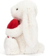 Jellycat Bashful Red Love Heart Bunny Stuffed Animal Plush Toy, Medium 12 inches - Image 2