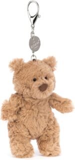 Jellycat Bartholomew Bear Bag Charm, 4.5 inches - Teddy Bear Plush Keychain - Great Gift Idea - Image 4