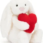 Jellycat Bashful Red Love Heart Bunny Stuffed Animal Plush Toy, Medium 12 inches