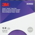 Trizact 3M Trizact Hookit Foam Disc, 30662, 6 in, P5000, 15 discs per carton , Blue
