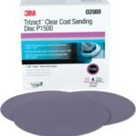 3M 02088 Trizact Hookit 6" P1500 Grit Clear Coat Sanding Disc, (Box of 25)