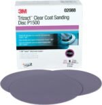 3M 02088 Trizact Hookit 6" P1500 Grit Clear Coat Sanding Disc, (Box of 25)
