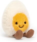 Jellycat Amuseables Boiled Egg Happy Stuffed Toy, Small 5.5 inches - Food Plush - Fun Gift Idea