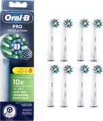 Oral-B Pro Cross Action Electric Toothbrush Head, X-Shape and Angled Bristles for Deeper Plaque Removal, Pack of 8 Toothbrush Heads, White