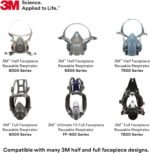 3M P100 Respirator Cartridge/Filter 60923, 1 Pair, NIOSH Approved, Helps Protect Against Organic Vapors, Acid Gases, and Particulates, Magenta, Yellow - Image 3