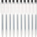 Muji Smooth Gel Ink Ballpoint Pen Knock Type 10-Pieces Set, 0.5 mm Nib Size, Black