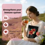 Pipi Tea Hibiscus Tea Bags Organic,100% Natural Organic Hibiscus Tea Bags,Natural Sweet & Sour Flavor,Caffeine-Free,30 Bags (1 Bag) - Image 4
