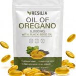 Resilia Softgels with Black Seed Oil 6000mg – Premium Grade Oregano Oil Capsules for Immune & Digestive Support – Non-GMO, Gluten-Free Softgels – Natural Herbal Wellness Supplement (60 Count)