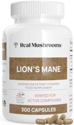 Real Mushrooms Lion’s Mane Supplement Capsules - Organic Lions Mane Extract for Overall Wellbeing - Beta Glucan Supplements – Vegan 300 ct Mushroom Extract - Image 4