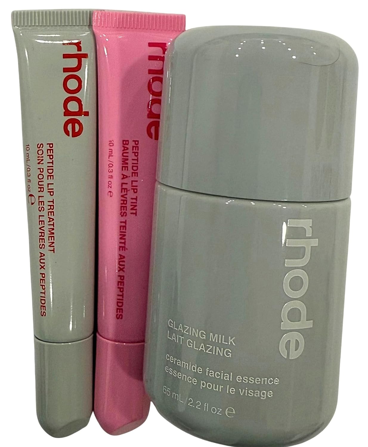 1000019644 Rhode Glazed Trio Set with Glazing Milk, Peptide Lip Treatment Strawberry Glaze & Peptide Lip Tint Jelly Bean, 3-Piece Skincare and Lip Care Collection - Image 1